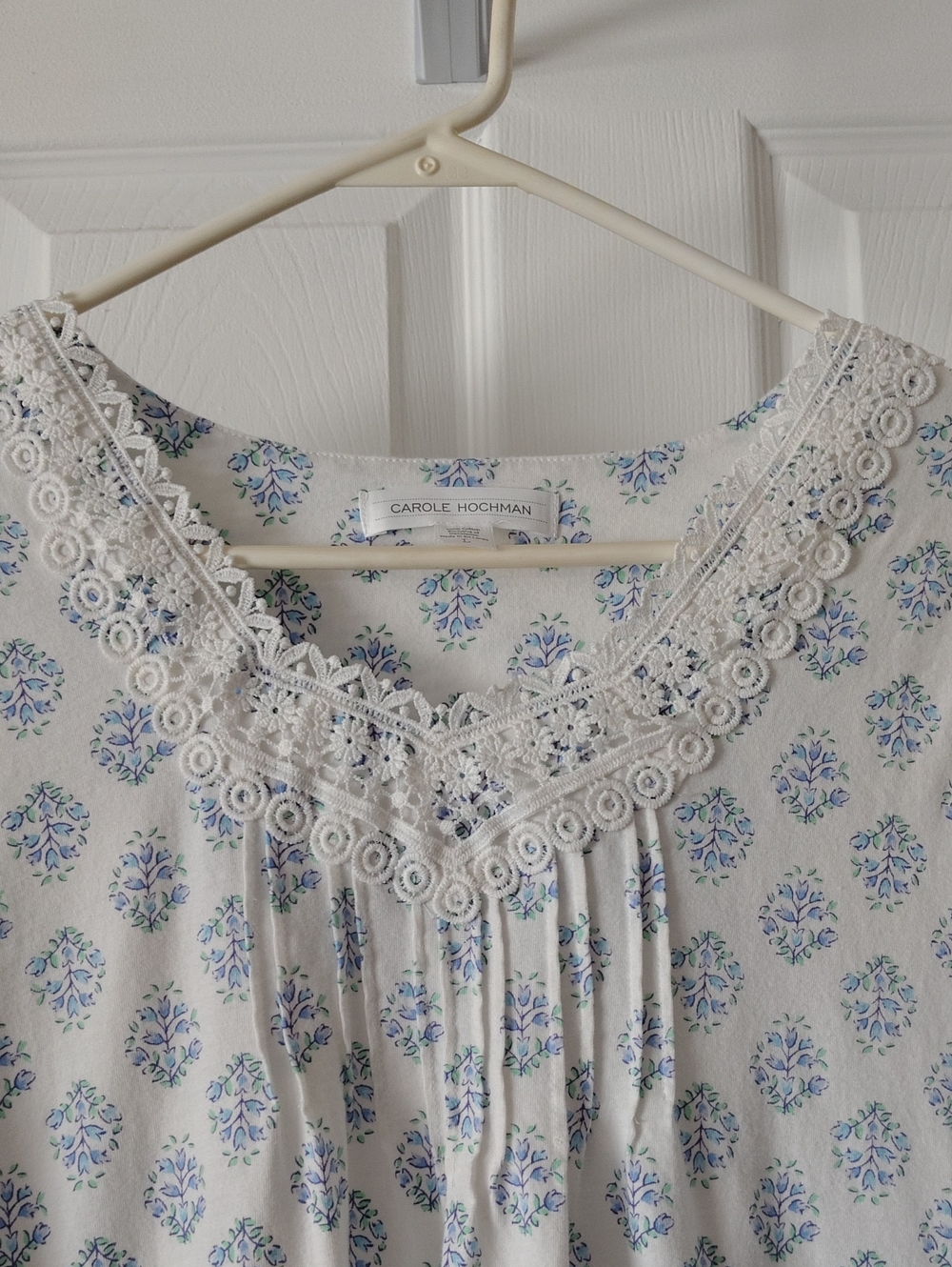 Carole Hochman Blue Medallion Waltz Cotton Jersey Nightgown Large - Picture 3 of 8